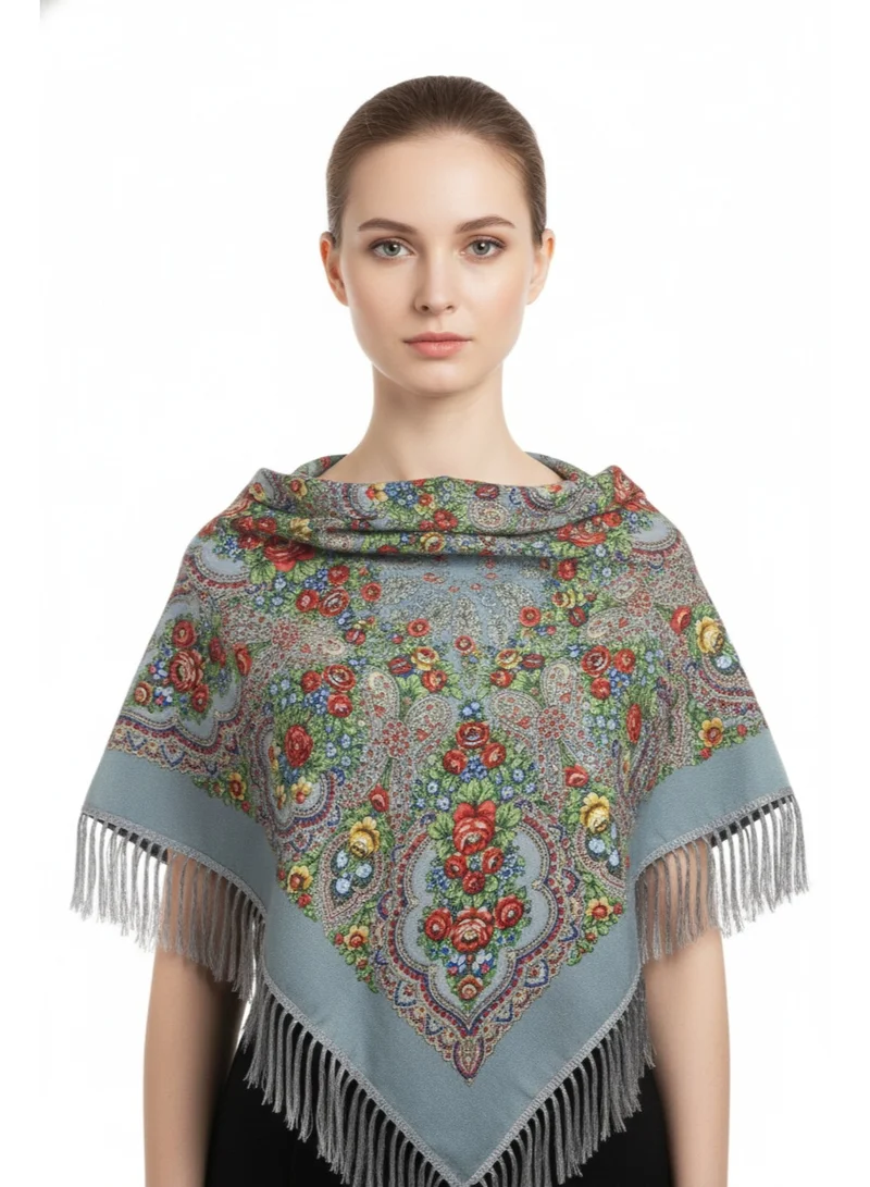 بيداني شال تراثي وردي رمادي فخم